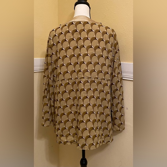 DG2 Tunic; Large; Colors of Cream, Brown, Olive Green adorn w/ Black Beads; NWOT - Picture 4 of 7